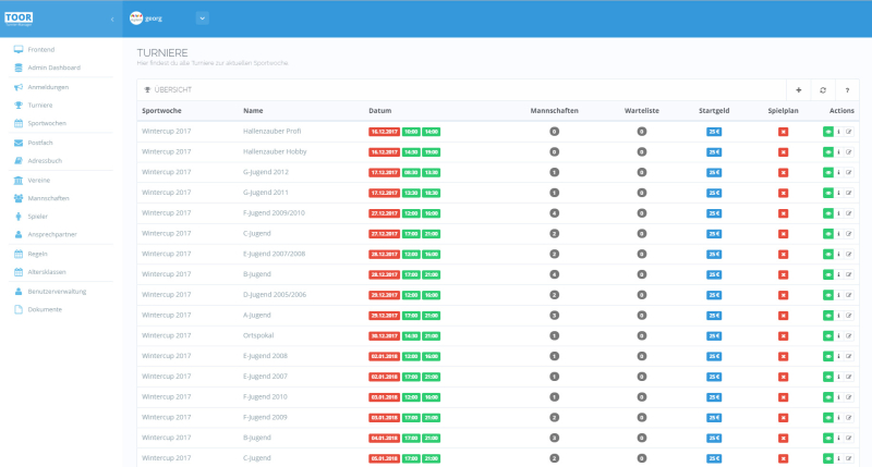 Toor-Turnier-Manager - Backend